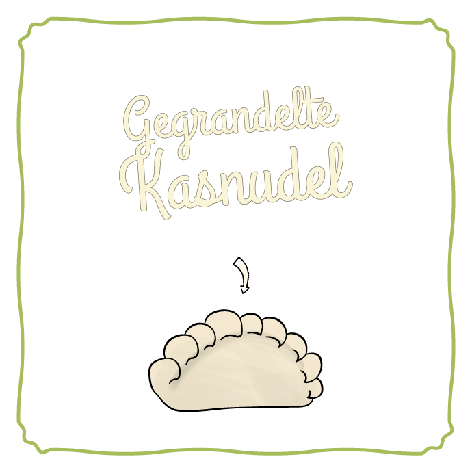 Gegrandelte Kärntner Kasnudel